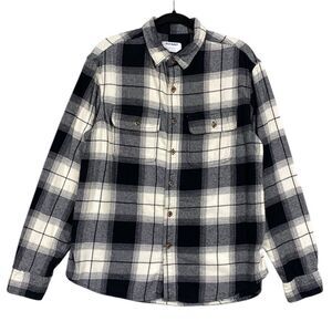 Old Navy Double Brushed Plaid Long Sleeve Button Up Size L
